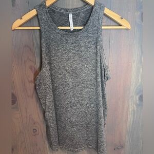 Fabletics Gray Heathered Open Back Tank Top Small